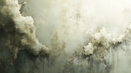 Abstract cloudscape on textured wall, artistic background, wall art, possible use as home decor
