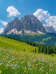 Majestic Mountains and Fields