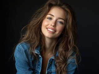 Fototapeta premium Gorgeous Smiling Woman with Long Hair