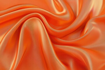 Obraz premium Elegant orange silk fabric with soft folds and highlights creating a luxurious and sensual texture, perfect for backgrounds and designs, smooth and flowing.