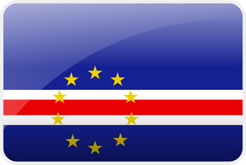 Flag Icon of Cape Verde Country,National Vector Flag Iconic Symbol and Colors of Cape Verde flag.