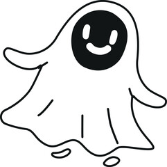 Scary ghost Halloween character vector illustration