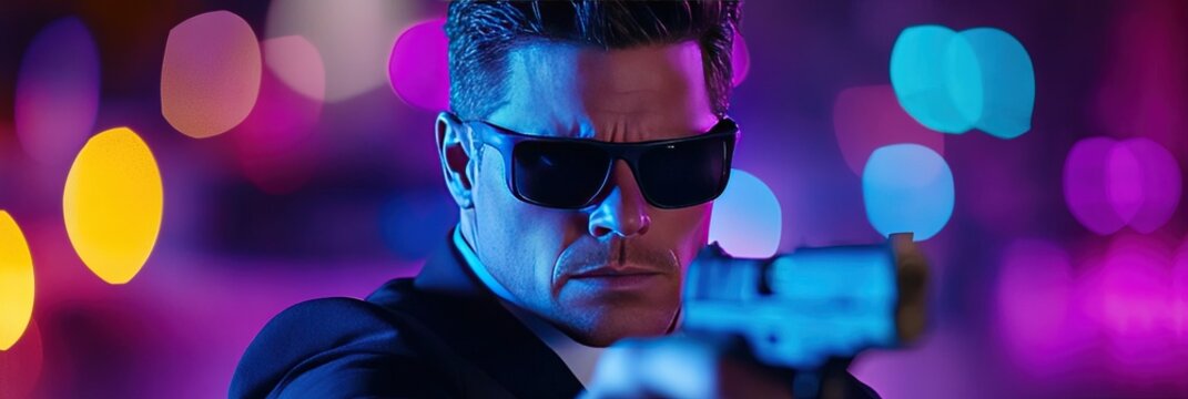 bodyguard - professional security in black suit