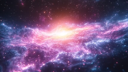 Naklejka premium Cosmic Nebulae swirling around a bright star