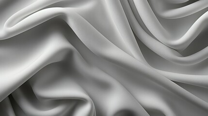 Fototapeta premium Elegant Close-Up of Flowing Silver Satin Fabric Texture and Folds