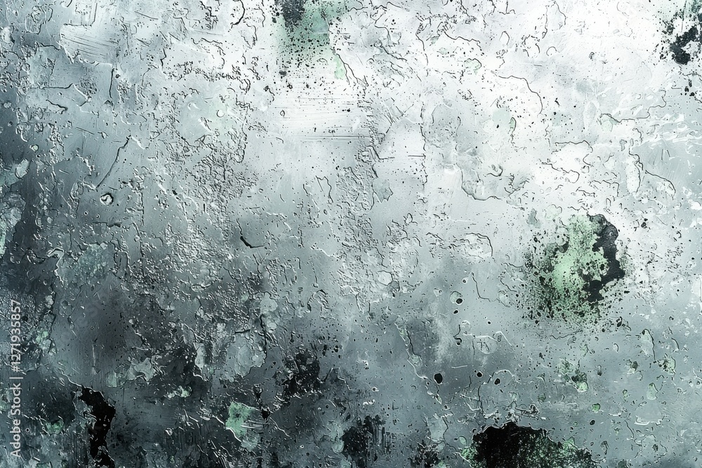 Poster subtle grunge texture with pale blue and black patterns, creating an abstract weathered effect with 