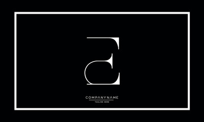 Alphabet letters E or EE Logo vector icon 