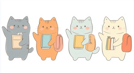 set of funny animals