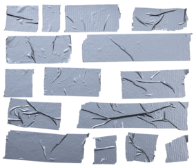 Realistic adhesive tape strips with transparency, perfect for adding a touch of realism to designs