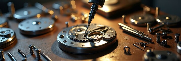 Precision watchmaking: close-up of watch mechanism and intricate craftsmanship