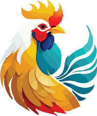 Cock vector design, Cock logo and icon Design, Colorful Cock Illustration vector design
