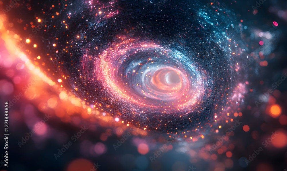 Poster cosmic swirl a captivating journey through a sparkling galaxy with a swirling pattern