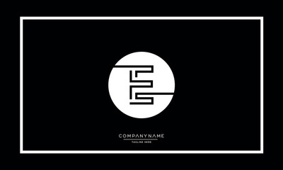 Alphabet letters E or EE Logo vector icon 