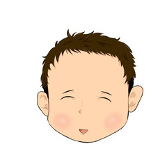icon of a baby's head smiling with eyes closed