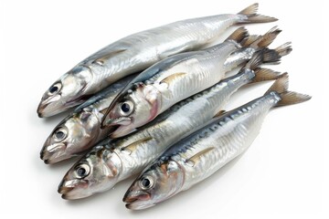 Obraz premium Fresh sardines on white background