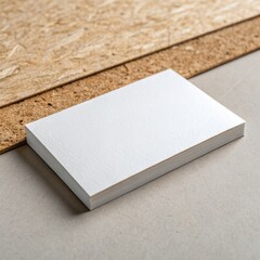 Fototapeta premium Stack of Blank White Business Cards Mockup on Wooden Background, Branding, Stationery Business Card, Mockup