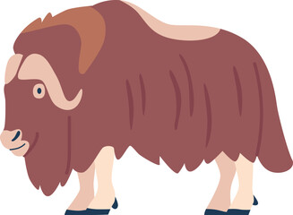 Bison arctic polar animal vector illustration