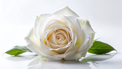 Graceful Single White Rose: Timeless Beauty Stock Photo