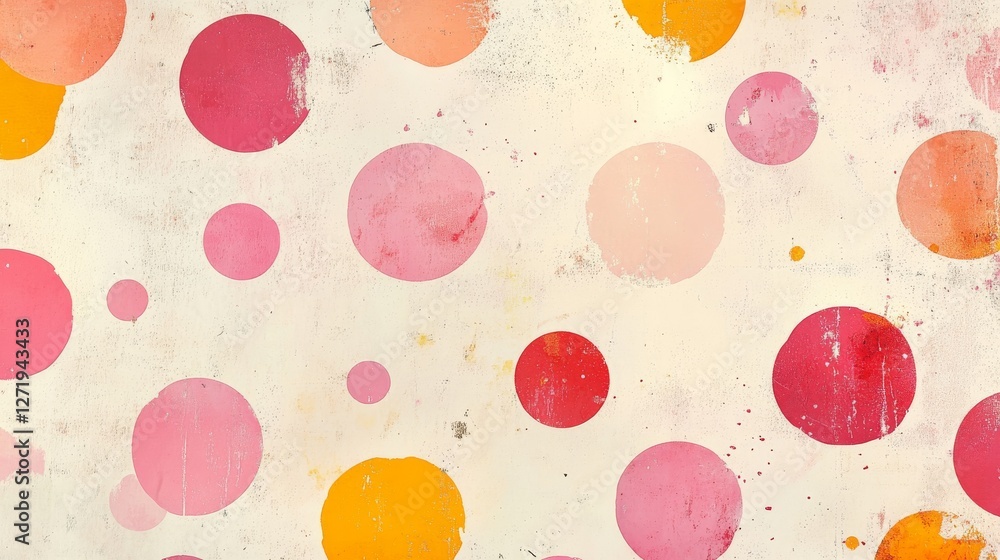 Poster abstract background features a pattern of circles in various colors
