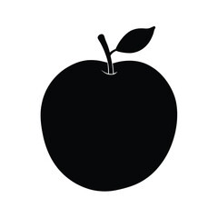 Kei Apple Silhouette Vector Art | Black and White Kei Apple Fruit Illustration
