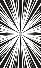 Abstract black and white radial lines comic wallpaper