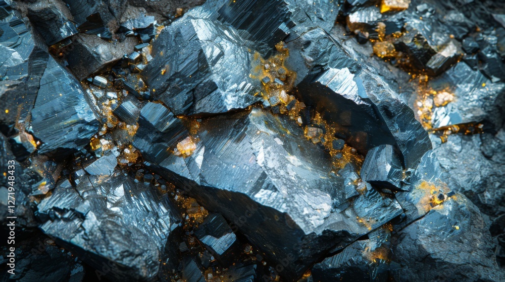 Aufkleber intricate patterns of gleaming mineral crystals can be observed, reflecting light with vibrant hues 