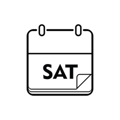 calender icon, saturday icon with white background