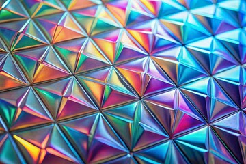 Iridescent Triangular Holography Futuristic Pastel Textures for Abstract Design.