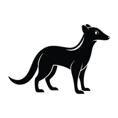 Elegant Black Silhouette of a Weasel