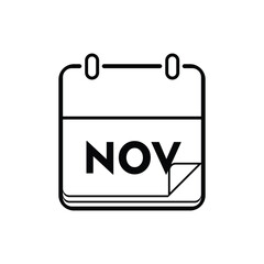 calender icon, november icon with white background