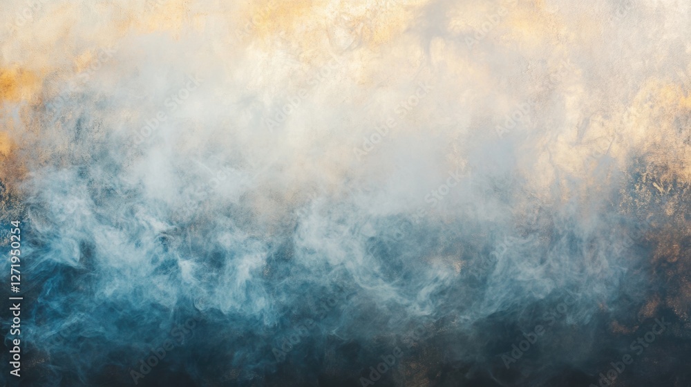 Poster abstract background with a textured concrete surface and a haze of mysterious smoke in the air.