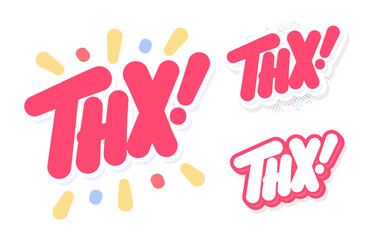 Thx Handwritten Vector Lettering Set. Three design variations.