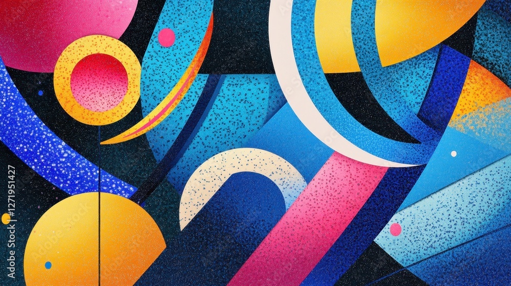 Aufkleber abstract geometric shapes create a colorful and dynamic composition