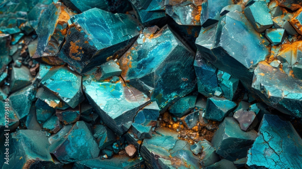 Aufkleber beautiful turquoise mineral formations showcase a variety of textures and colors, highlighting sharp