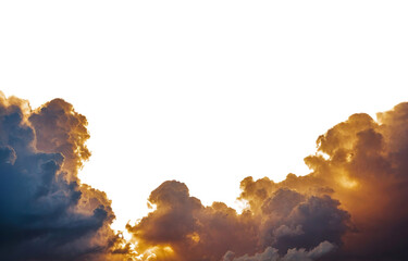 Golden sunset cloud frame border, cut out
