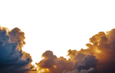 Golden sunset cloud frame border, cut out
