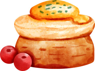 watercolor egg benedict
