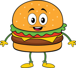 Burger cartoon vector illustration