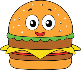 Burger cartoon vector illustration