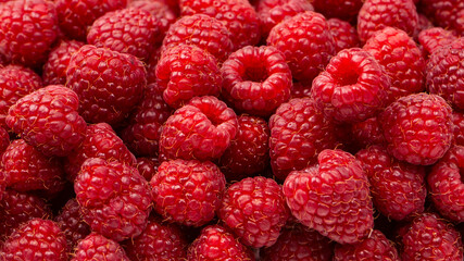 Tasty fresh raspberry as a background.