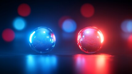Tense crime scene lighting with blurred red and blue lights for dramatic and suspenseful visuals