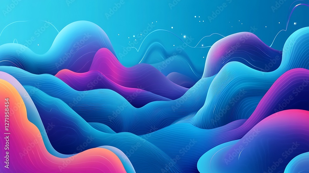 Poster vibrant futuristic color gradient, a dynamic and modern background for creative and digital projects