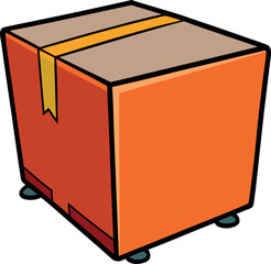 Colorful Delivery Box Vector Illustration – High-Quality Minimalistic Cartoon Design with Vibrant Aesthetic, Clean Lines, and Modern Appeal for Packaging and Shipping Solutions