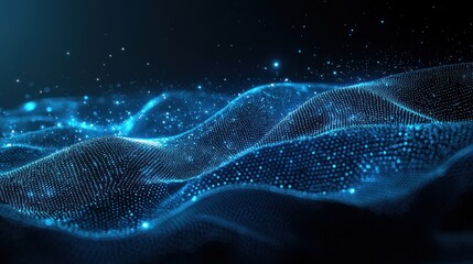 Naklejka premium Abstract Blue Digital Wave Background