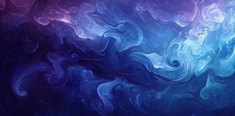 Obraz premium Swirling ethereal formations of blue and violet hues merge beautifully