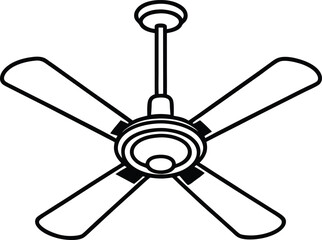 Obraz premium Ceiling fan silhouette illustration