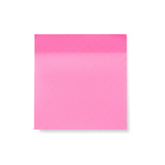 Blank pink sticky paper note. isolated on transparent background