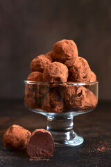 Chocolate truffles with rum.