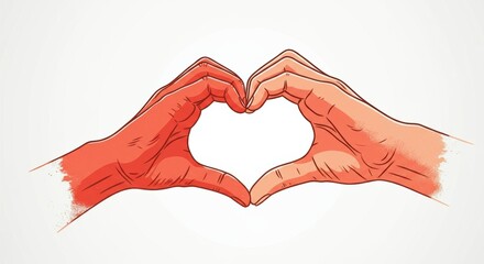 Fototapeta premium Two hands forming a heart shape symbolizing love and connection