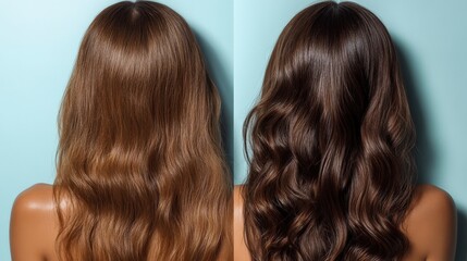 Fototapeta premium Hair Transformation With New Color and Texture in a Beauty Studio Generative AI